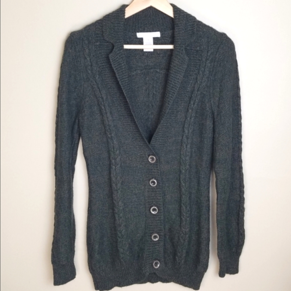 Design History Dark Green Cardigan Sweater M